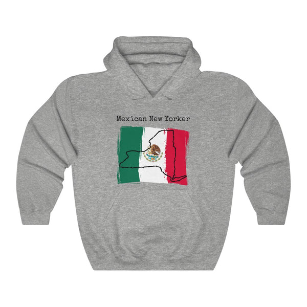 sport grey Mexican New Yorker Unisex Hoodie – Mexican Pride, New York Style
