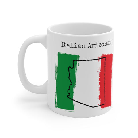 left view Italian Arizonan Ceramic Mug - Italian Heritage, Arizona Pride