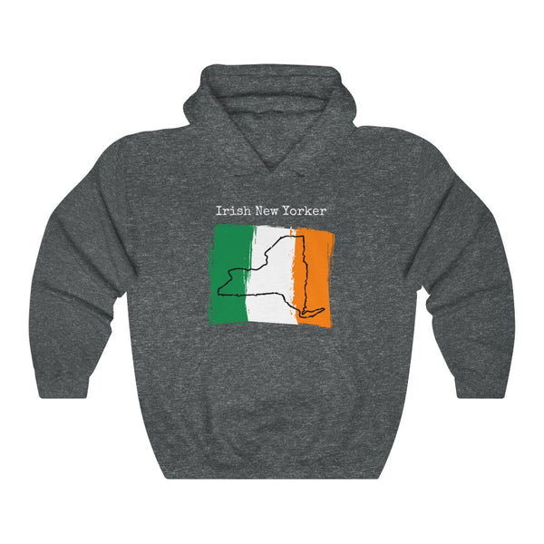 dark heather grey Irish New Yorker Unisex Hoodie | Irish Pride, New York Style'