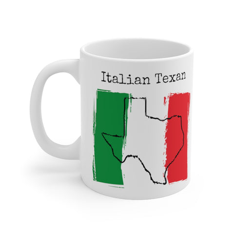 left view Italian Texan Ceramic Mug | Italian Heritage, Texas Pride