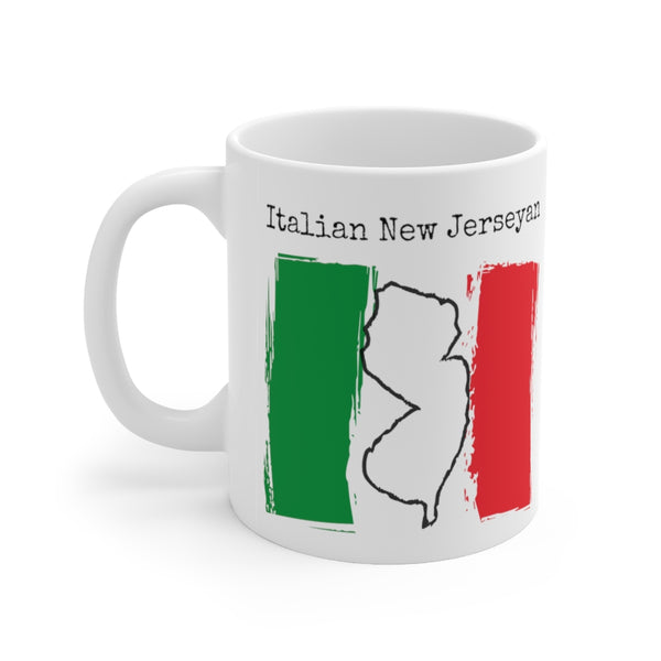 left view Italian New Jerseyan Ceramic Mug | Italian Heritage, New Jersey Pride