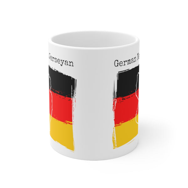 front view German New Jerseyan Ceramic Mug | German Ancestry, New Jersey Pride