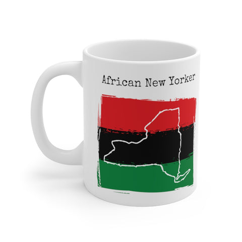 left view African New Yorker Ceramic Mug 