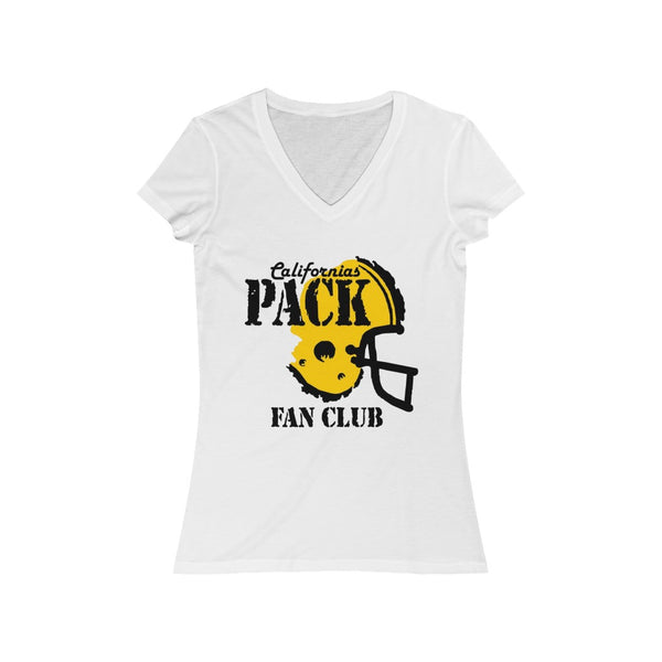 white California Pack Fan Club - Women's Jersey Short Sleeve V-Neck Tee