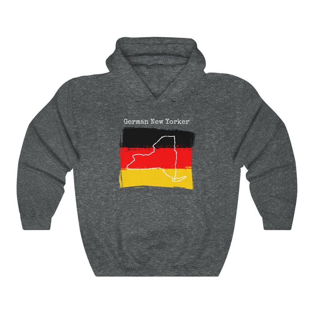 dark heather grey German New Yorker Unisex Hoodie - German Ancestry, New York Style
