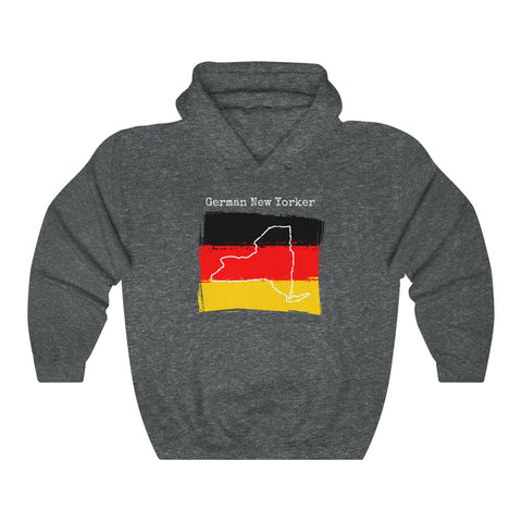 dark heather grey German New Yorker Unisex Hoodie - German Ancestry, New York Style