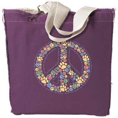 Paws For Peace Canvas Tote Bag