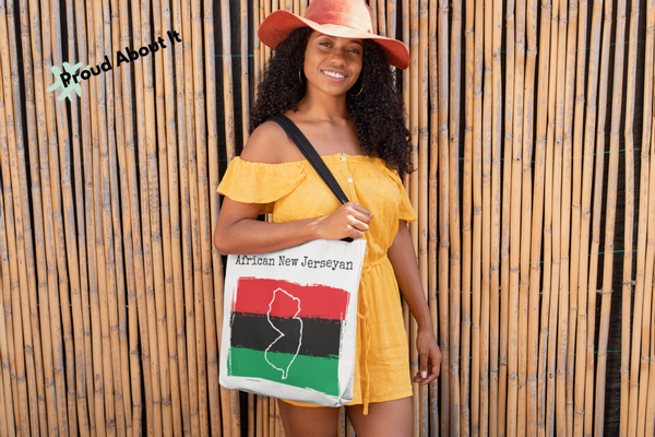woman carrying an African New Jerseyan Totes - African Pride, New Jersey Pride